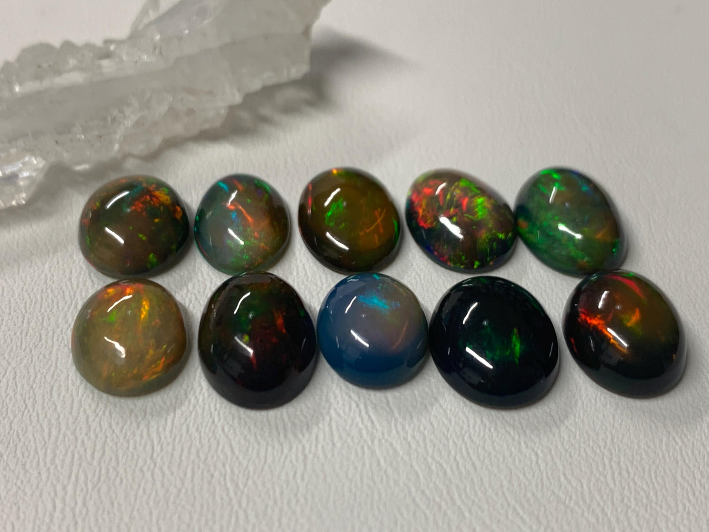 Natural Black  Ethiopian Opal 12-14mm long cabochon/ Select your cabochon