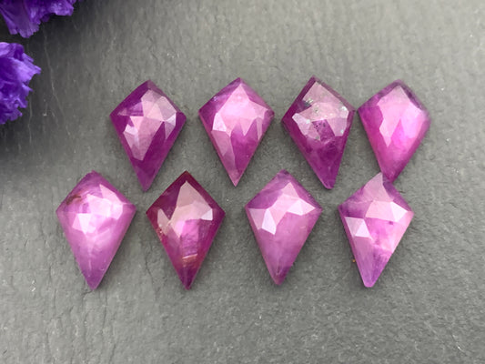 Faceted Silky Star Sapphire kite 8x12mm cabochon