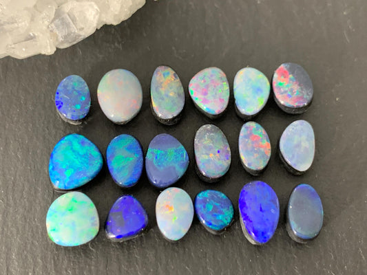 Australian Opal doublet 6-7mm long cabochon