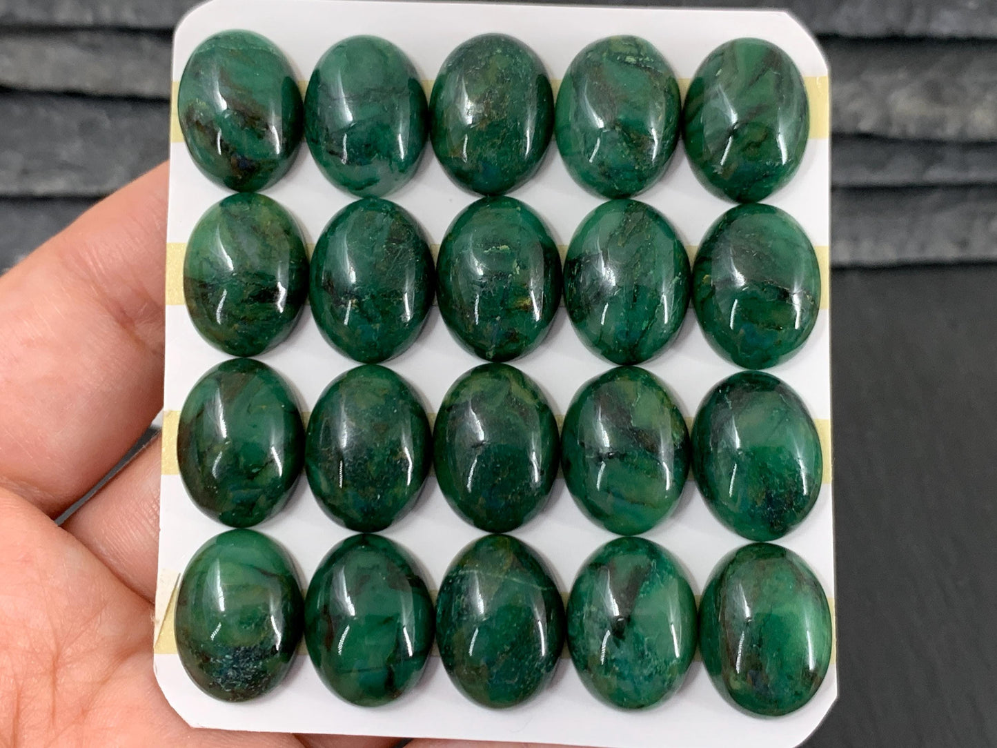African Jade oval 12x16mm cabochon - Calibrated cabochons
