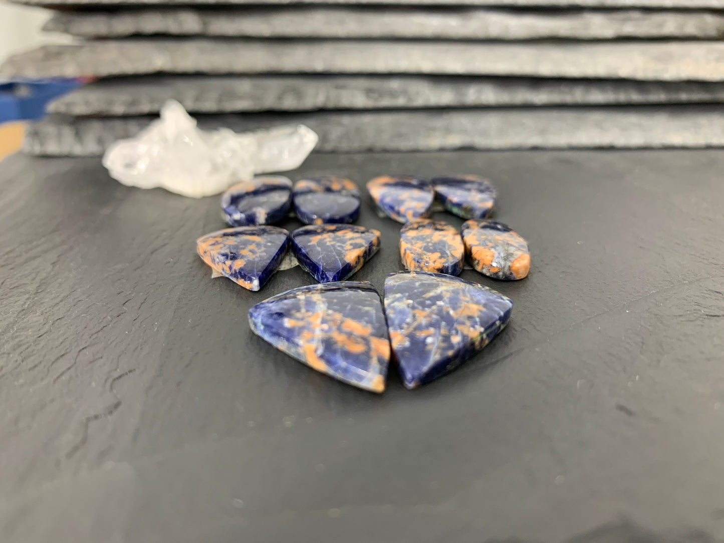 Sodalite Pairs 18-24mm long Cabochon *