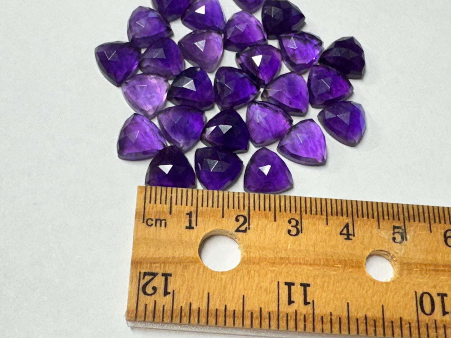 Faceted Amethyst Trillion 10mm Cabochon