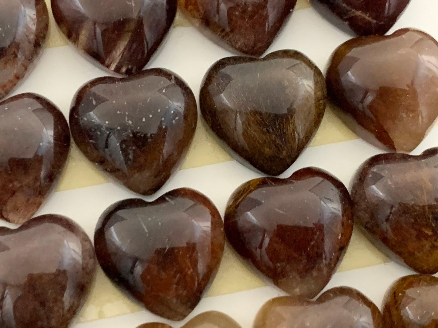 Rutilated Quartz heart 15mm cabochon - Calibrated cabochons