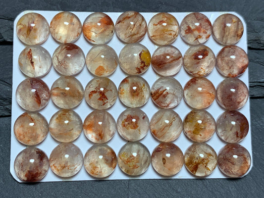 Blood Quartz round 10mm cabochon - Calibrated cabochons