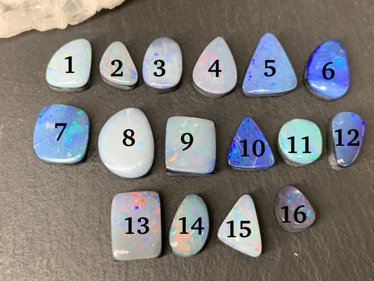 Australian Opal doublet 8-12mm long cabochon