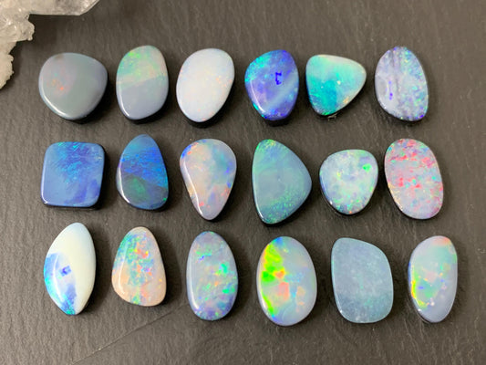 Australian Opal doublet 11-14mm long cabochon
