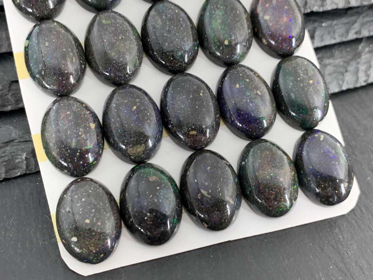 Andamooka Black Opal 13x18mm Cabochon: Oval Matrix Opal