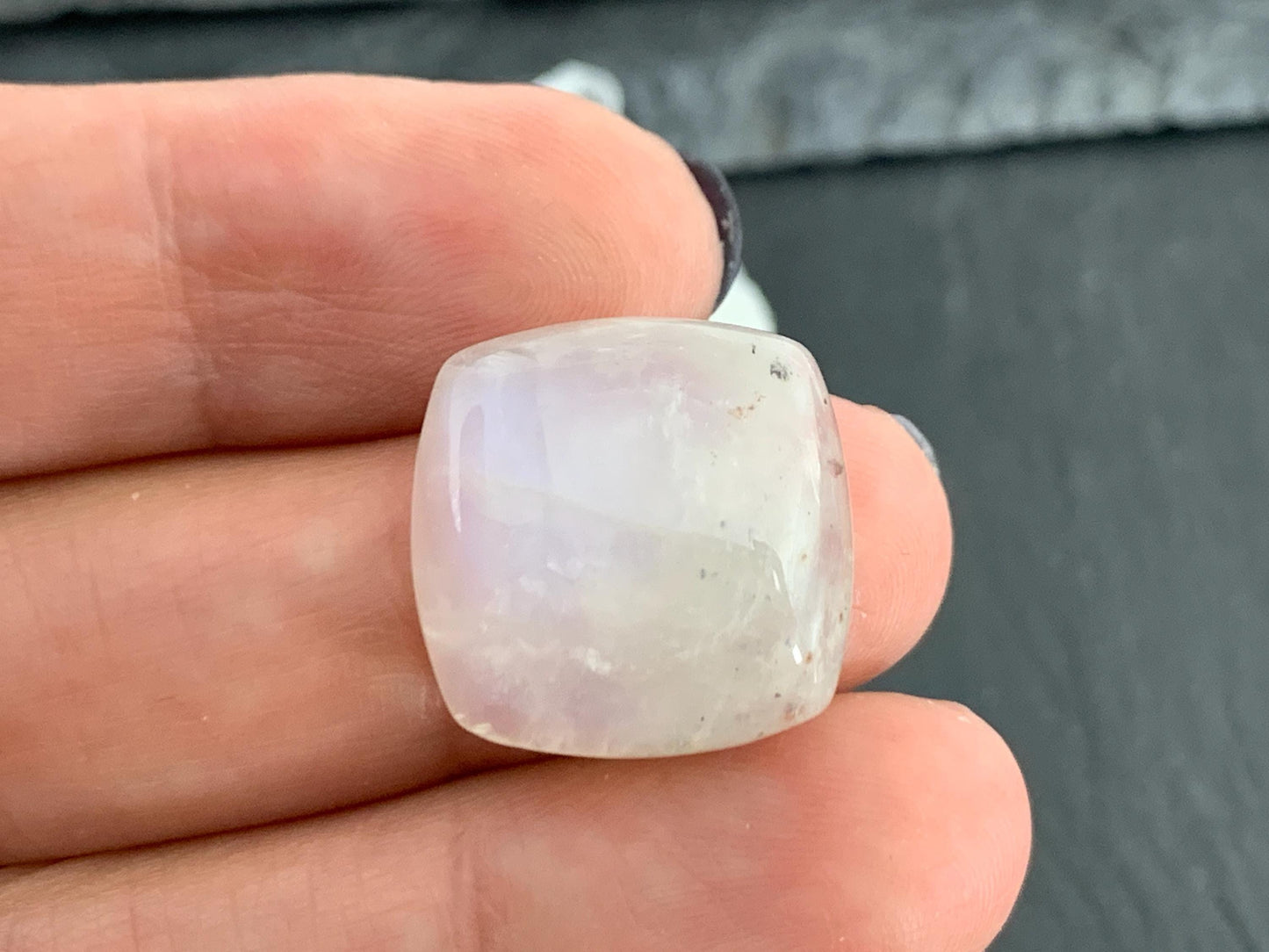 Rainbow Moonstone 18x18x7mm cabochon