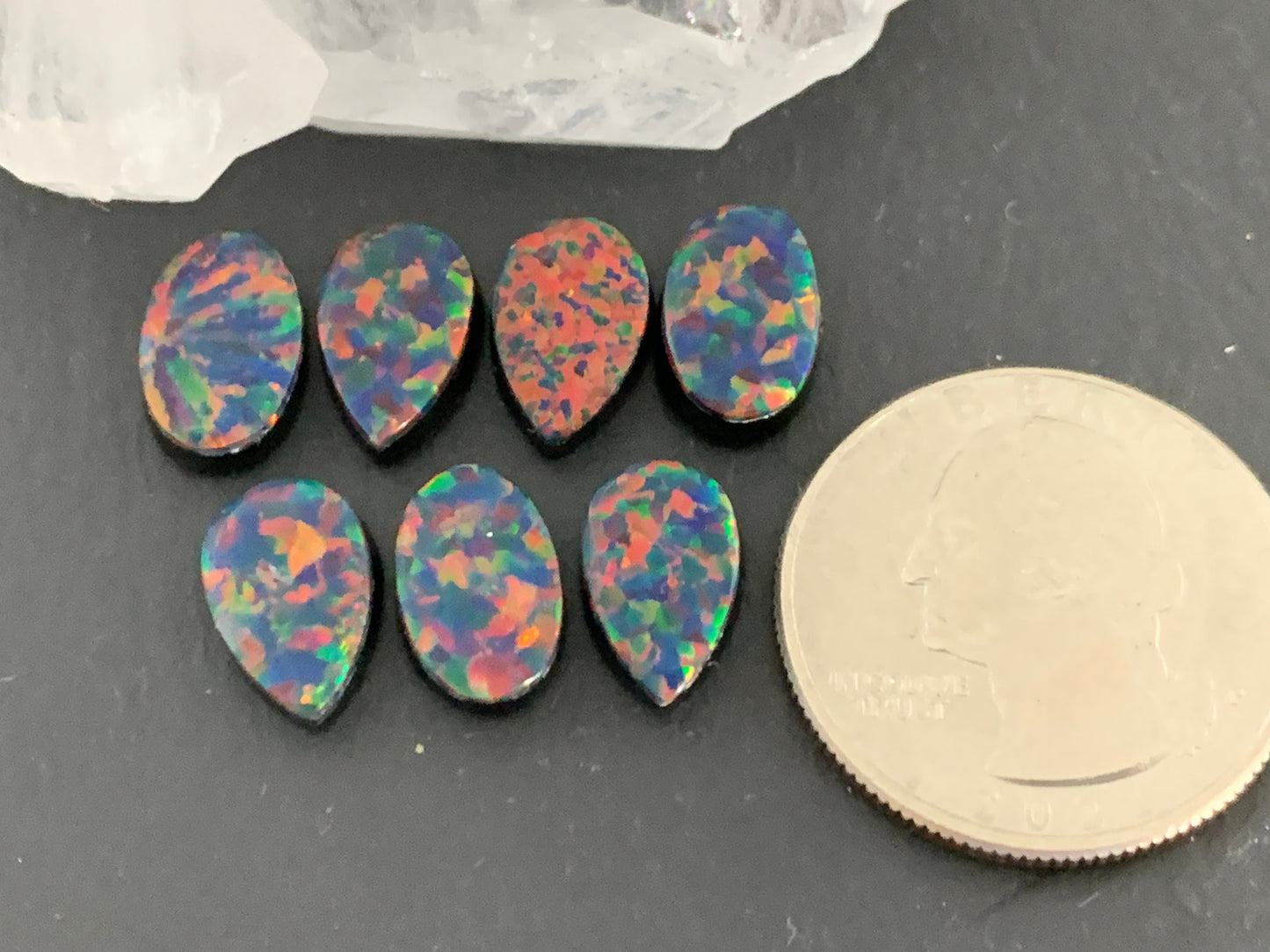 Aurora Opal cabochon - Doublet cabochons