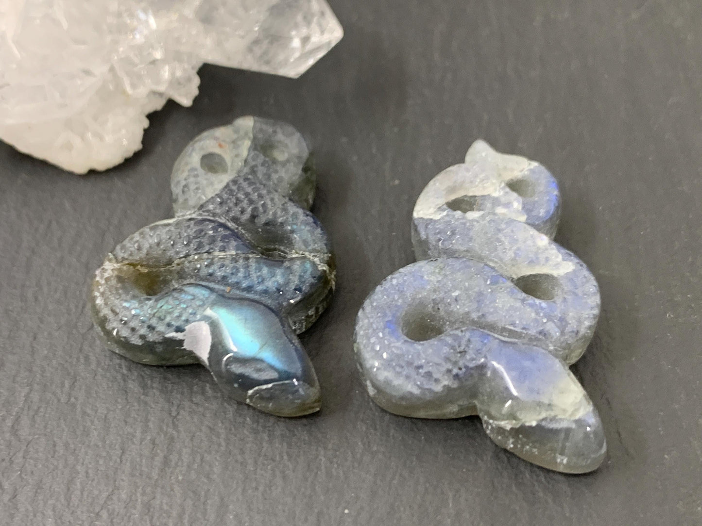 Discounted Labradorite snake cabochon - Snake carving