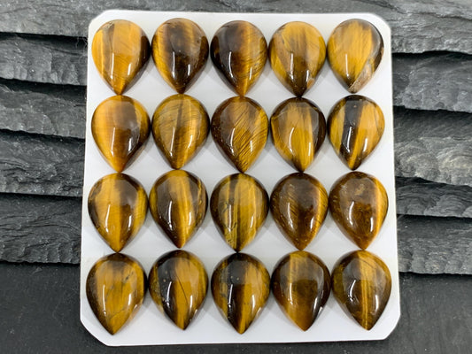 Tiger Eye pear 12x16mm Cabochon - Calibrated cabochons