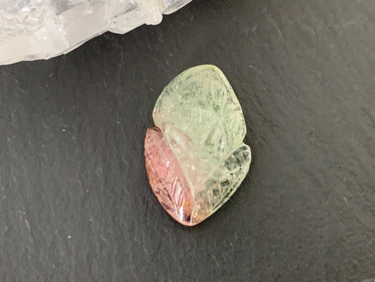 Carved Tourmaline 11x17x6mm cabochon