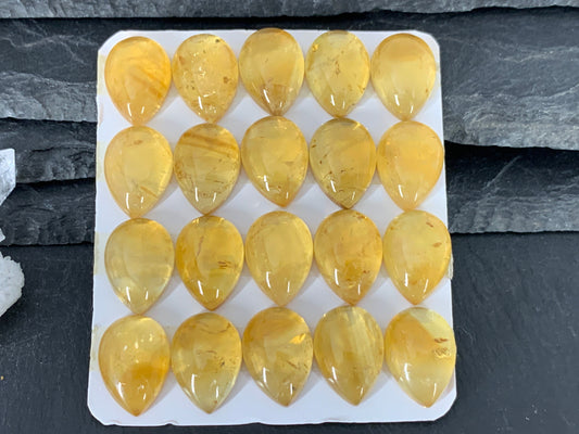 Citrine pear 13x18mm cabochon - Calibrated cabochons