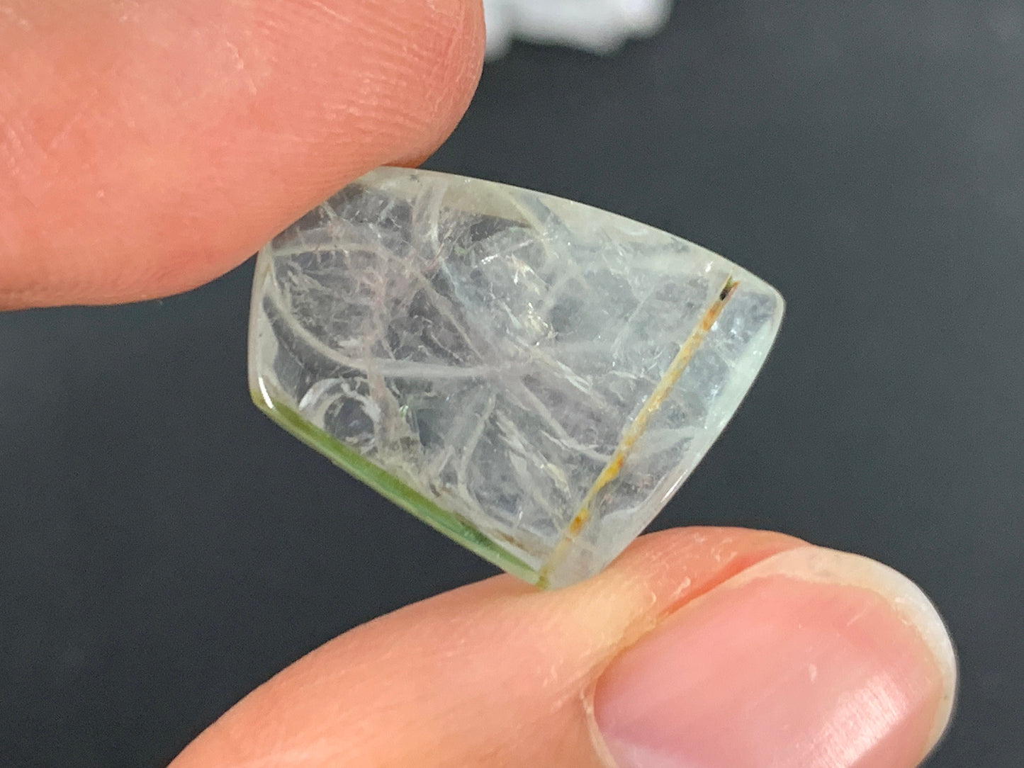 Carved Tourmaline 14x19x4mm cabochon