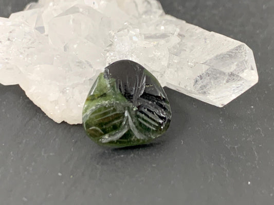 Carved Tourmaline 11x12x2mm cabochon