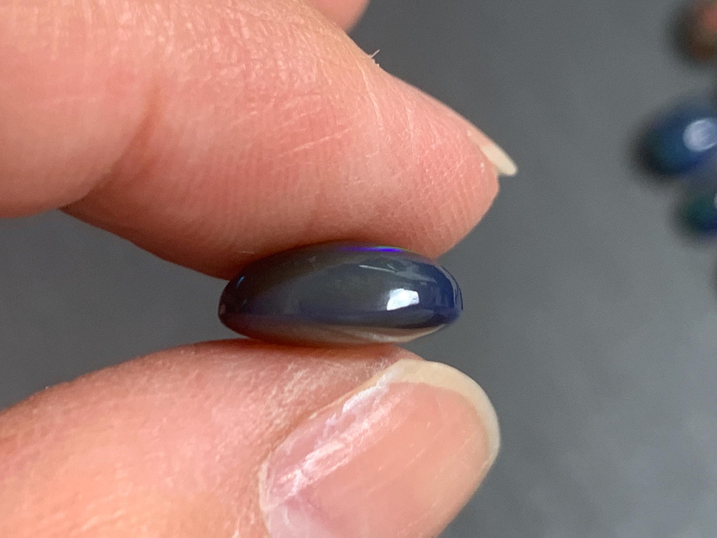 Natural Black Ethiopian Opal oval 10-11mm long Cabochon/ Select your cabochon