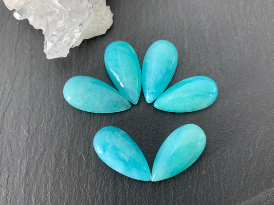 Amazonite pear 10x20mm cabochon - Calibrated cabochons