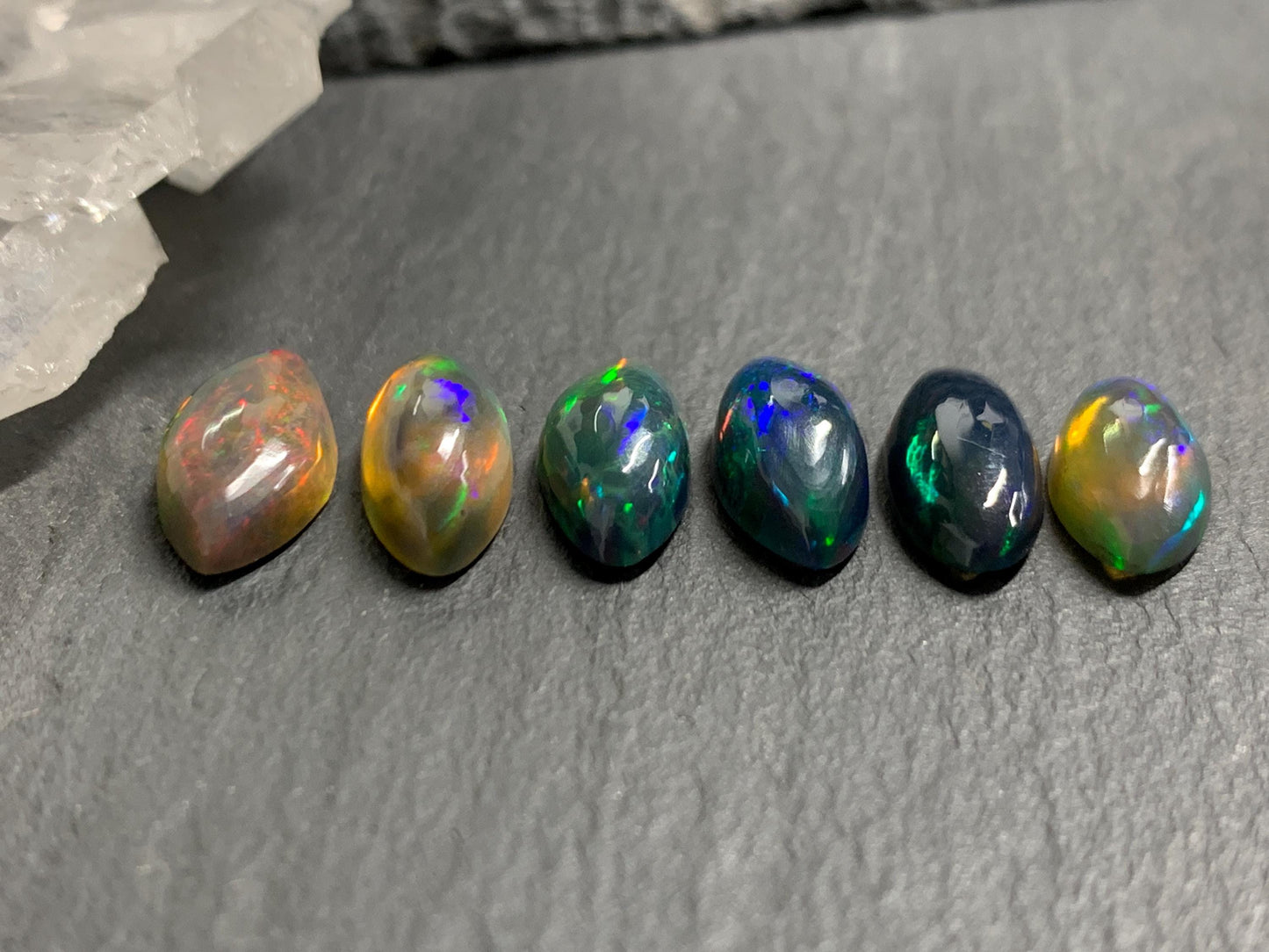 Natural Ethiopian Black Opal 14-16mm long cabochon/ Select your cabochon