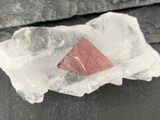 Carved Tourmaline 13x18x4mm cabochon