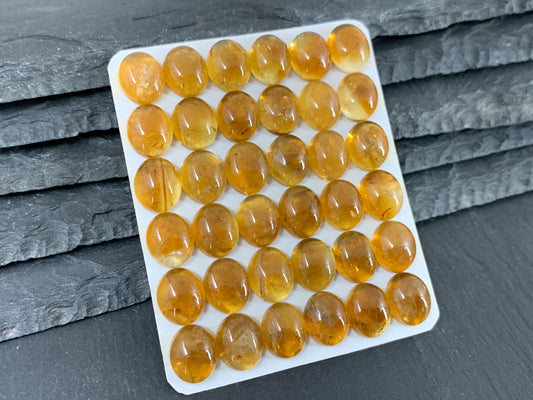 Citrine oval 10x12mm cabochon - Calibrated cabochons