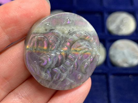 Scorpio Purple Labradorite Zodiac Signs - Zodiac Constellations Carving
