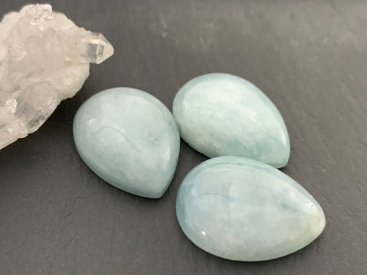 Aquamarine pear 15x20mm cabochon - Calibrated cabochons