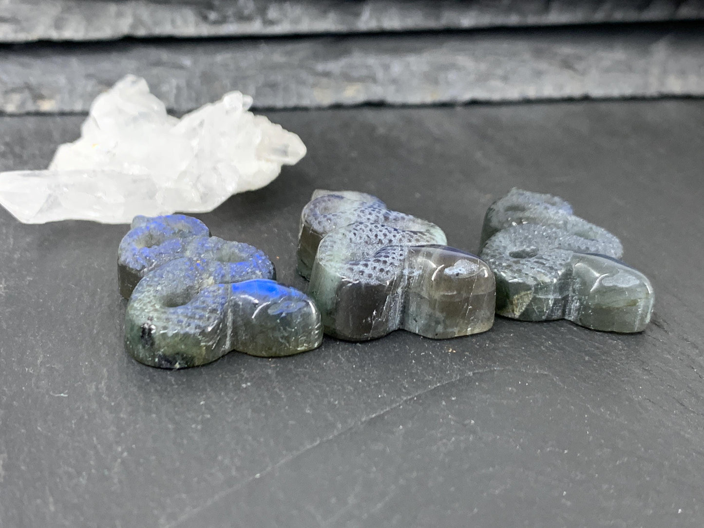Labradorite Snake Carving - Flat Back Snake carving