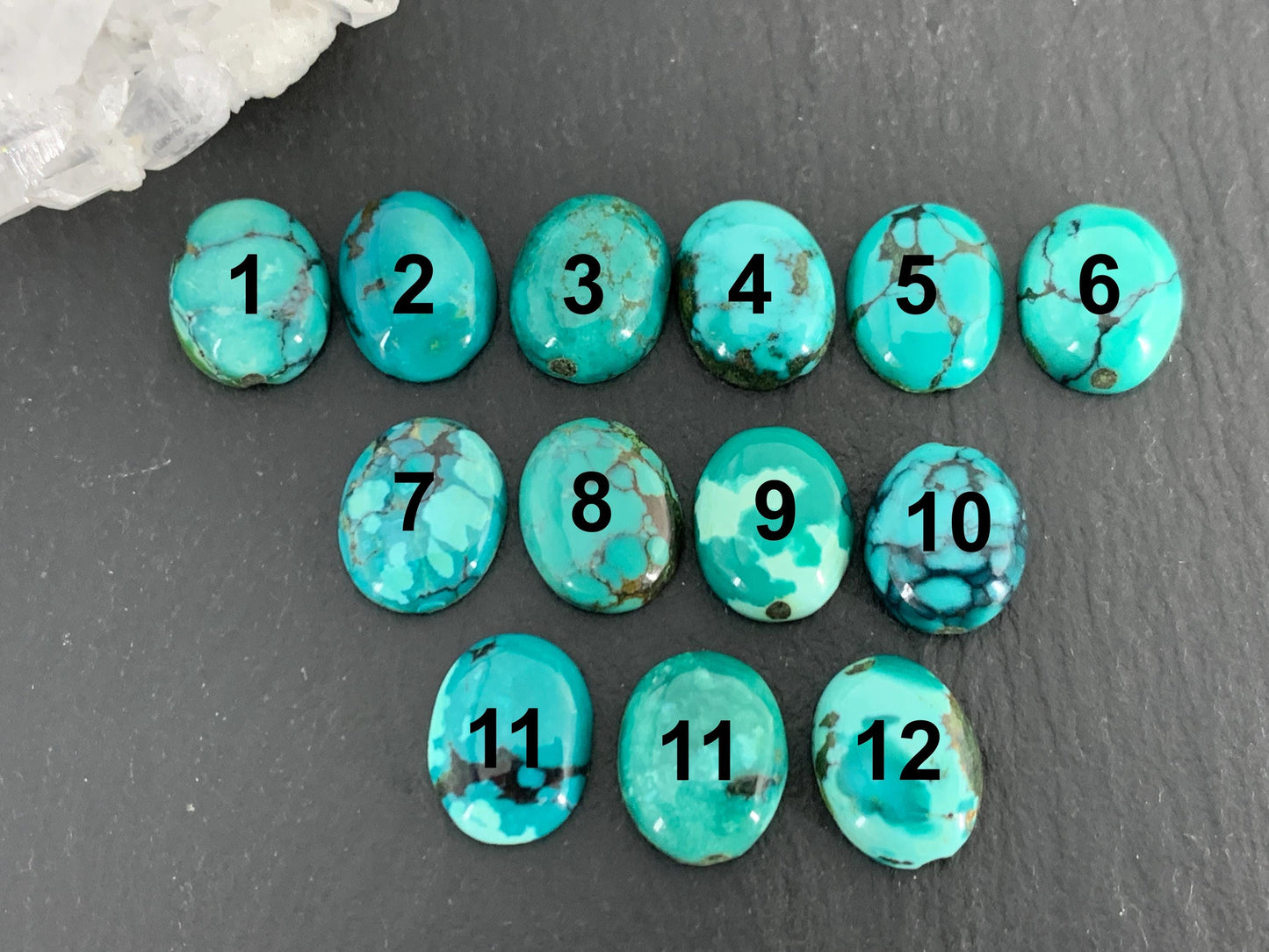 Tibetan Turquoise oval 9x11mm cabochon - Select your cabochon