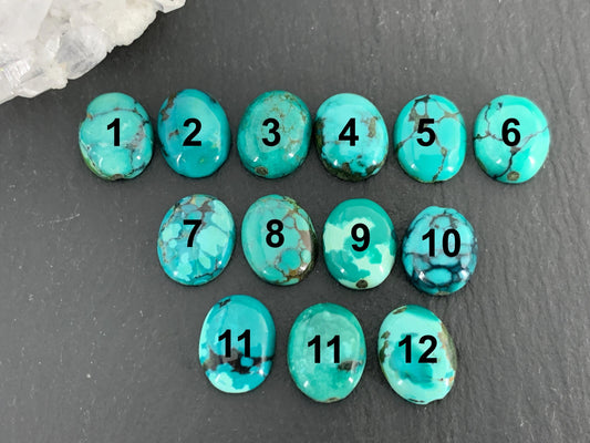 Tibetan Turquoise oval 9x11mm cabochon - Select your cabochon