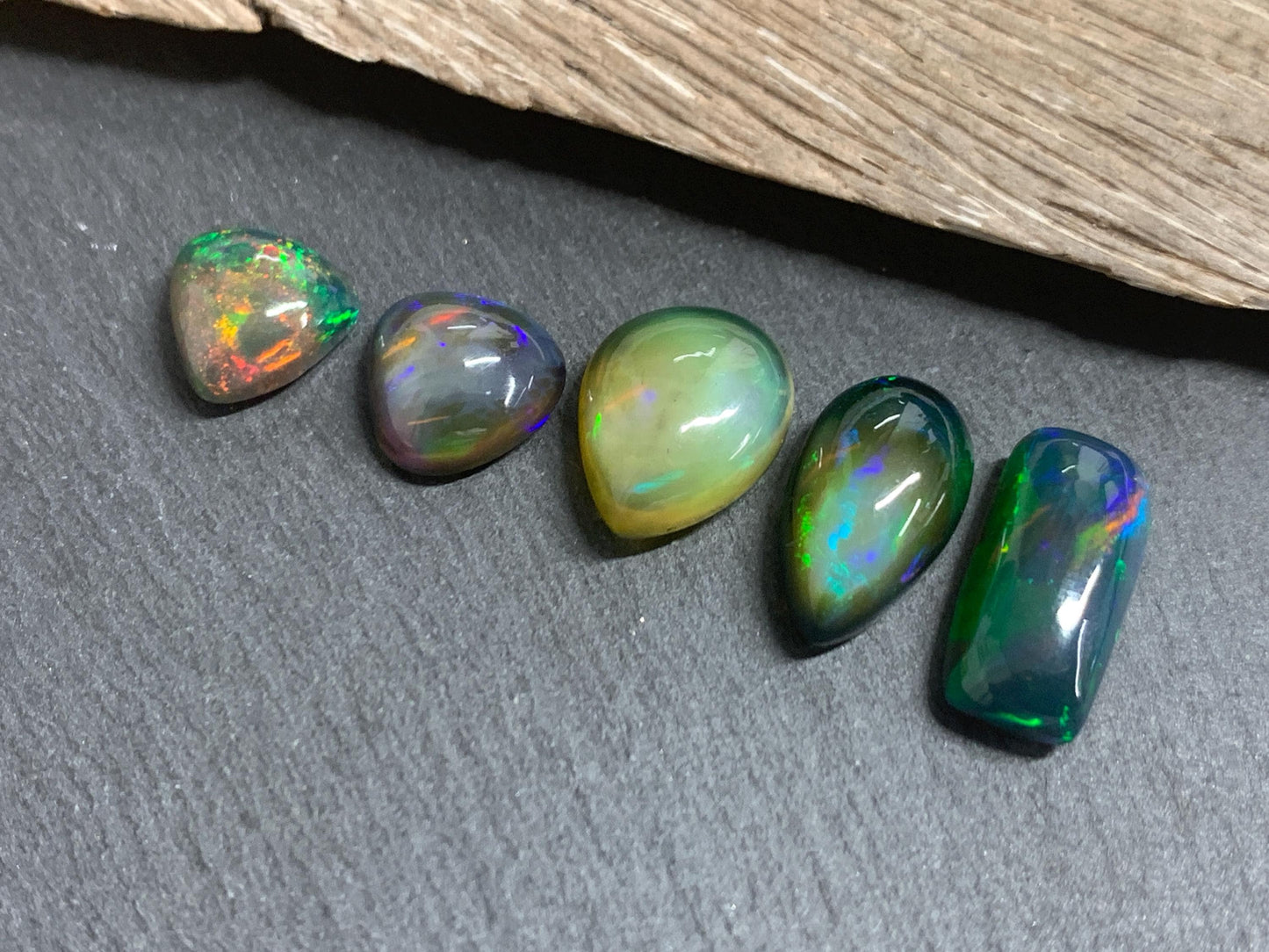 Natural Black Ethiopian Opal 10-16mm long Cabochon/ Select your cabochon