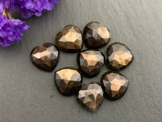 Faceted Star Sapphire heart 10mm Cabochon