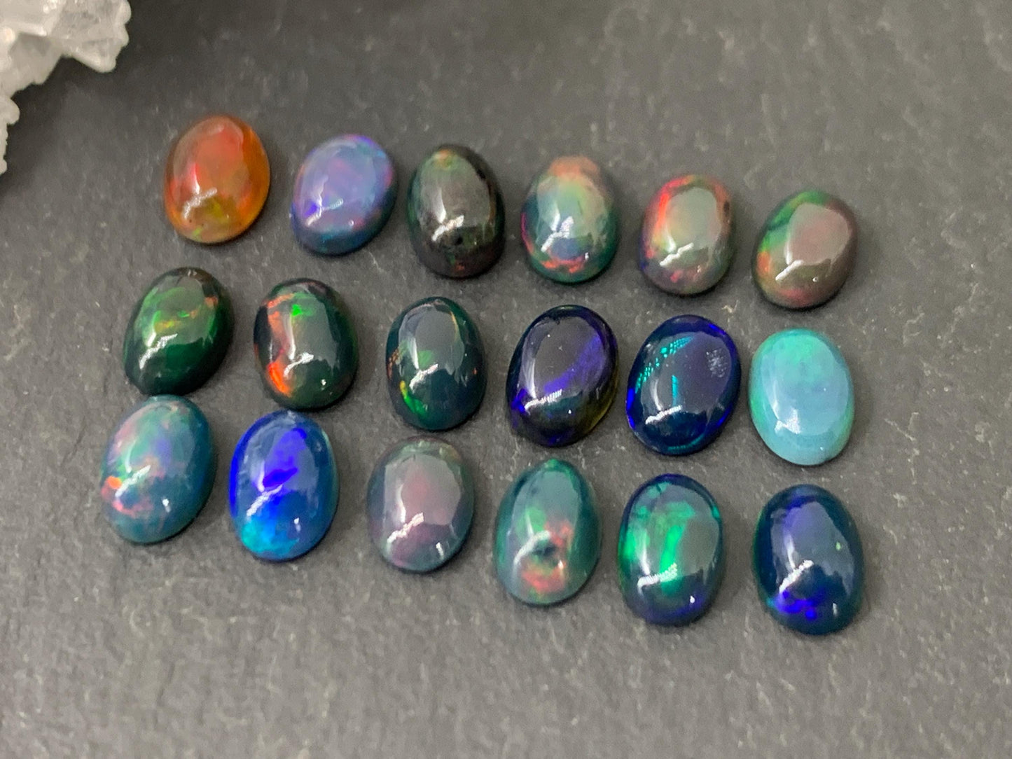 Black Ethiopian Opal oval 4x6mm cabochon