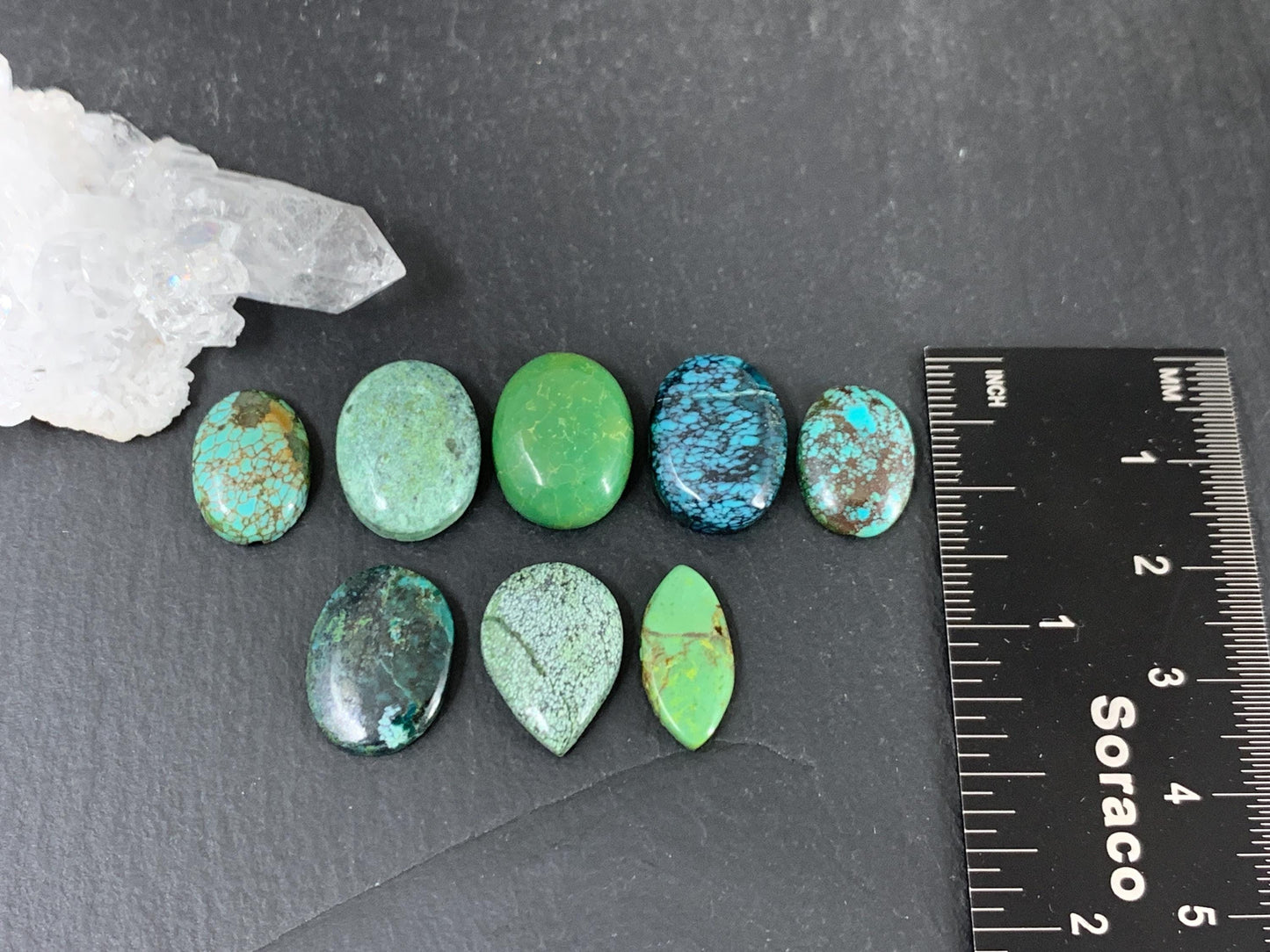 Tibetan Turquoise 14-16mm long cabochon
