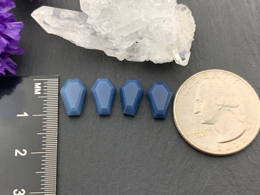 Blue Opal Coffin 7x10mm cabochon - Earrings size coffin