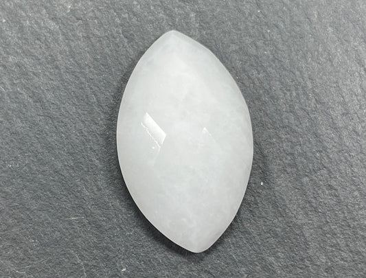 Faceted White Quartzite marquise  15x25mm cabochon - Calibrated cabochons