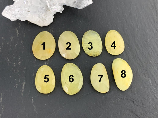 Faceted Yellow Sapphire 11x15x2.5mm cabochon