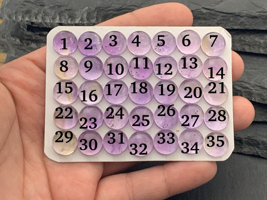 Ametrine round 10mm cabochon - Calibrated cabochons