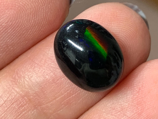 Natural Ethiopian Black Opal 10x12x5mm cabochon