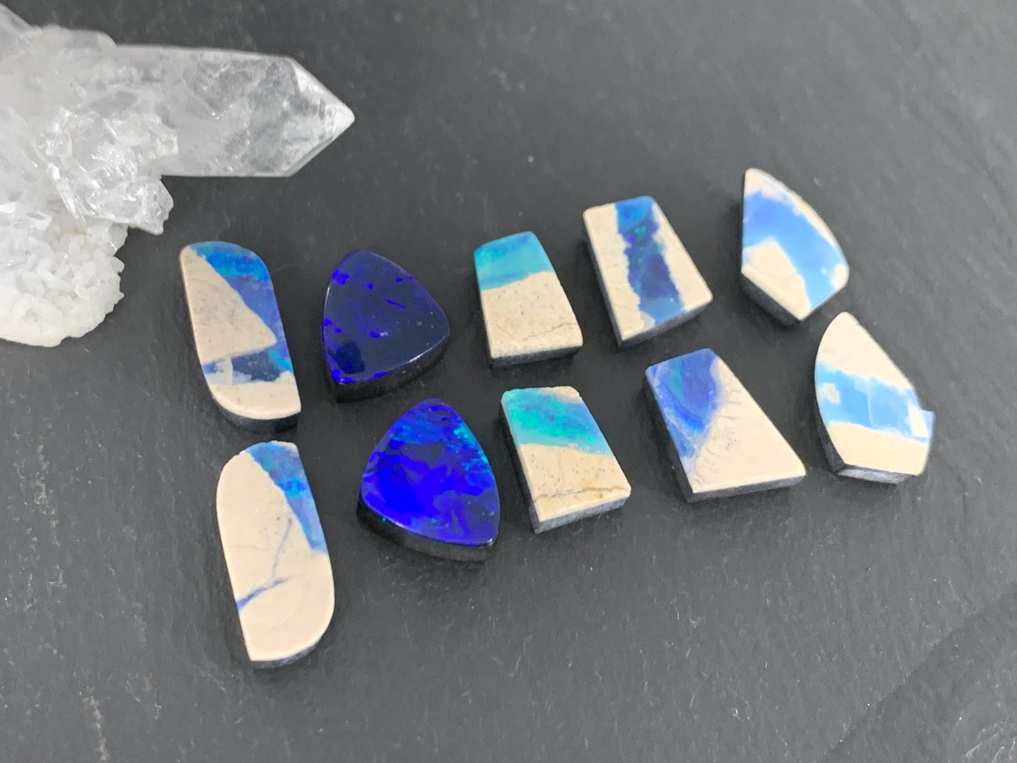 Australian Opal Doublet 10-15mm long cabochon- Single piece or matching pair