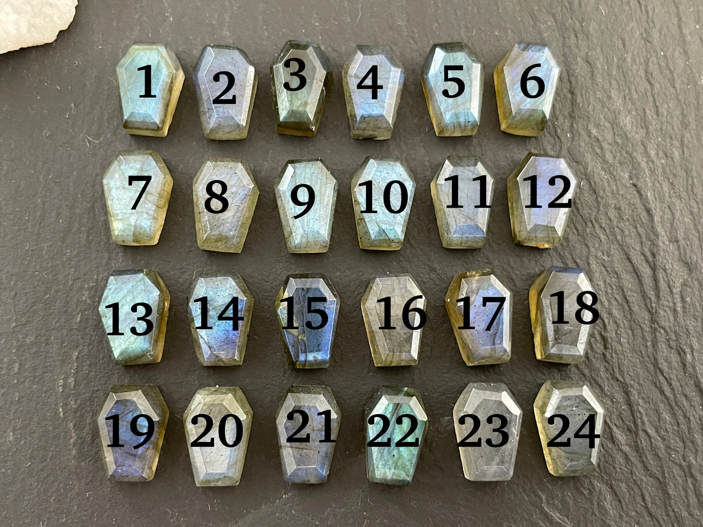 Labradorite Mini coffin 7x10mm cabochon