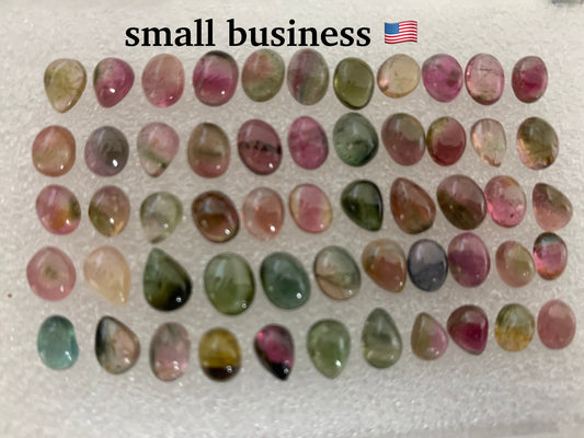 Tourmaline cabochon oval, free form 4x6mm | Natural tourmaline