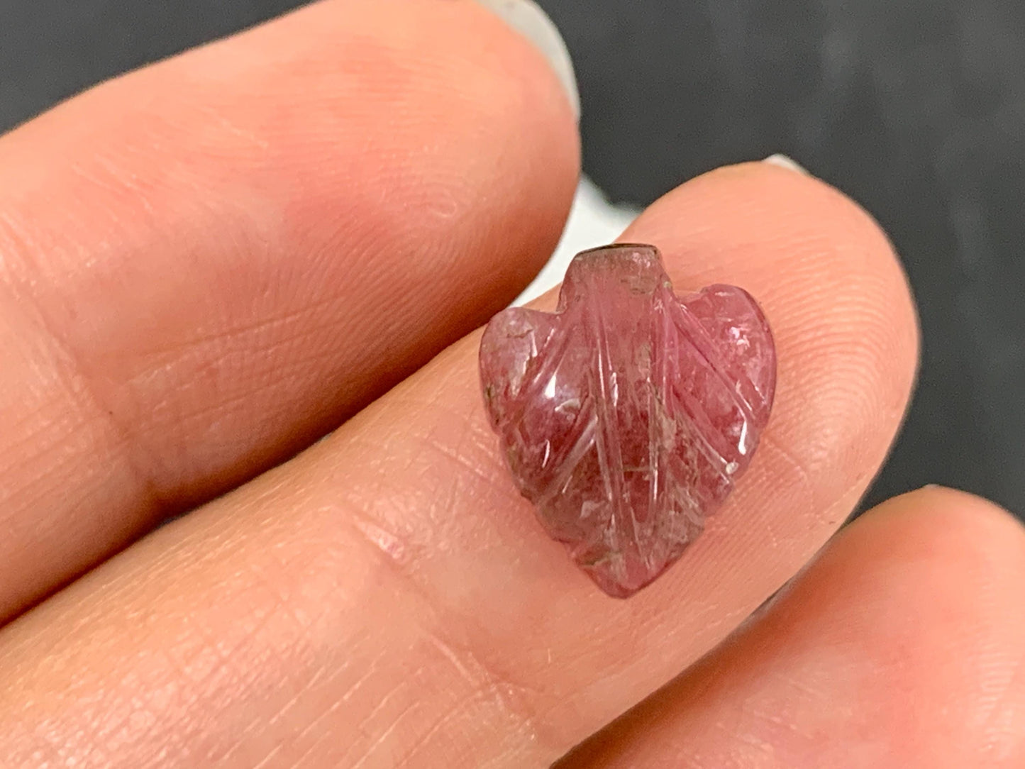 Carved Tourmaline 10x12x4mm cabochon