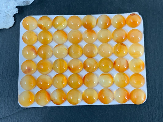 Carnelian round 10mm cabochon - Calibrated cabochons