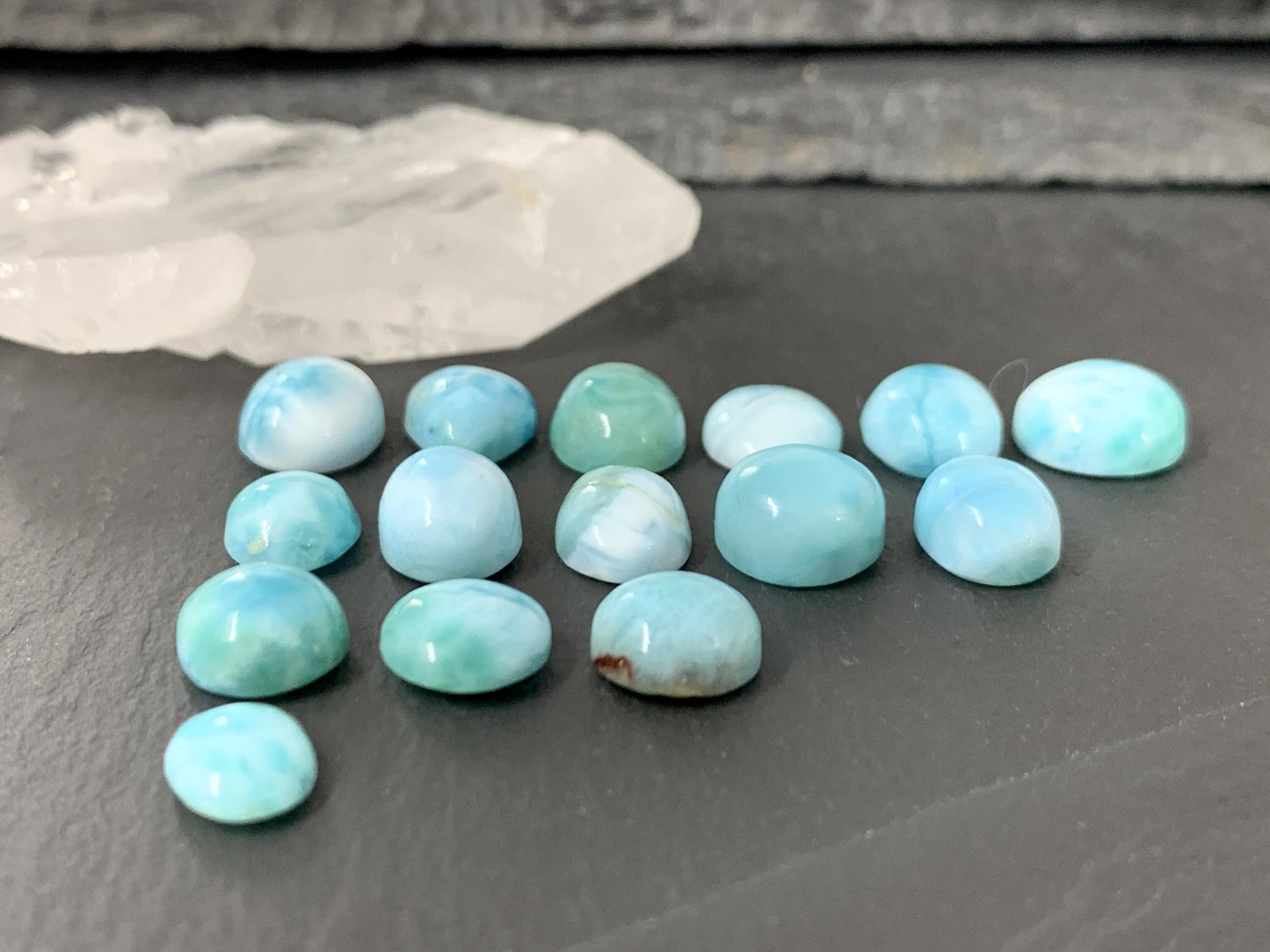Larimar 8-11mm long cabochon