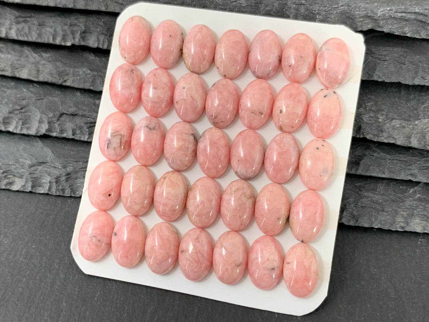 Rhodochrosite oval 8x12mm cabochons - Calibrated cabochons