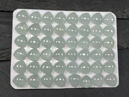 Aquamarine curved trillion 8mm, 10mm cabochon - Calibrated cabochons