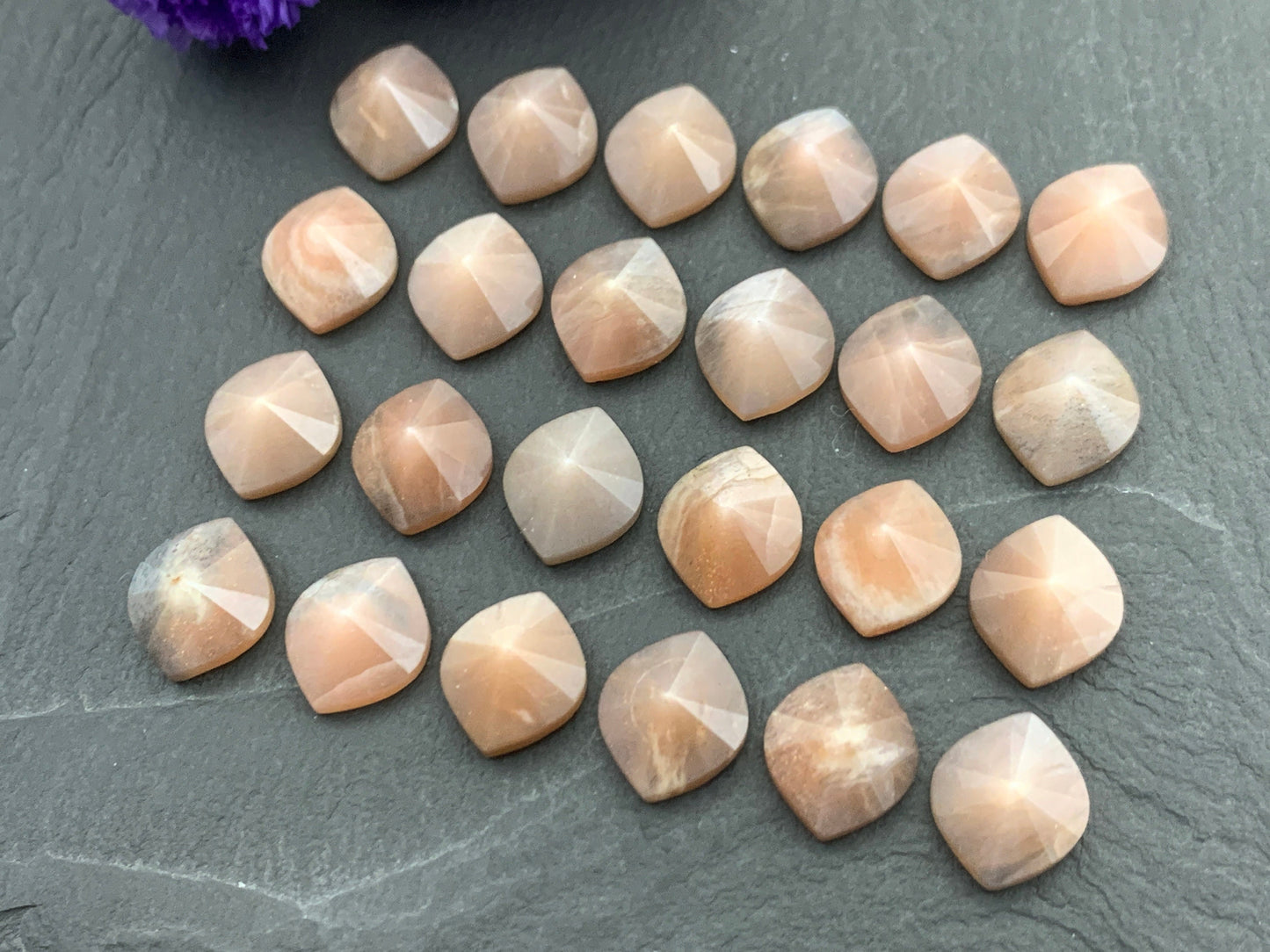 GoldSand Moonstone marquise pyramid 10x12mm cabochon