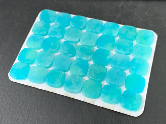 Flat Amazonite Square Cabochon - Natural 10mm Flat Calibrated Cushion Gemstone