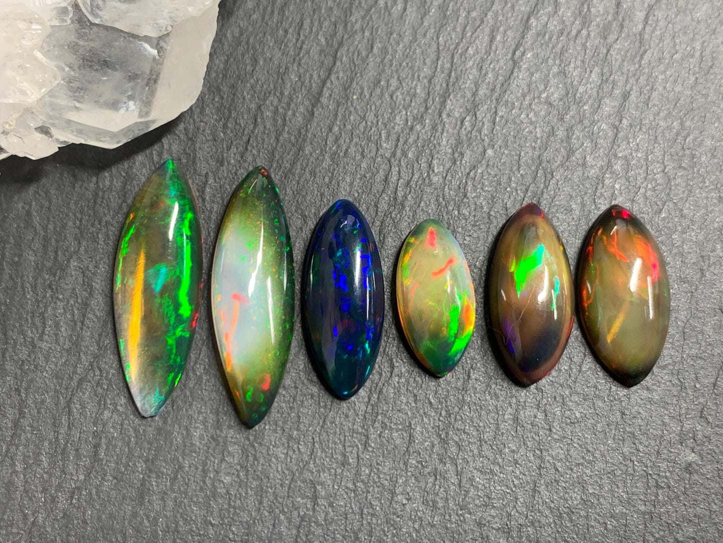 Natural Ethiopian Black Opal 15-24mm long cabochon/ Select your cabochon