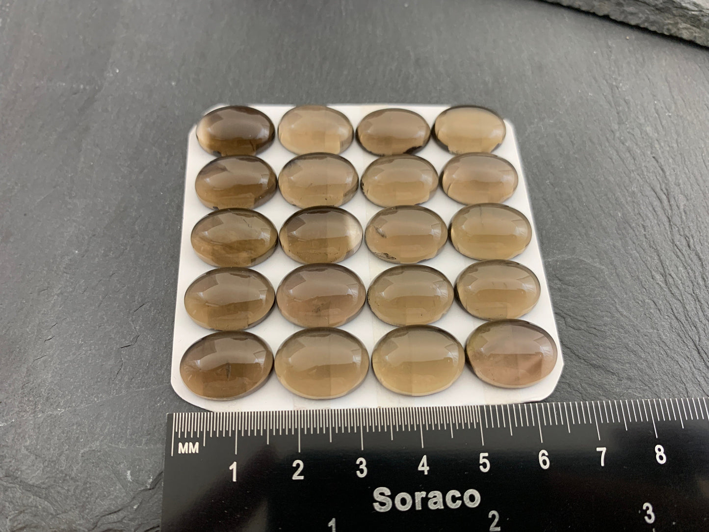 Smokey Quartz oval 12x16mm cabochon - Calibrated cabochons